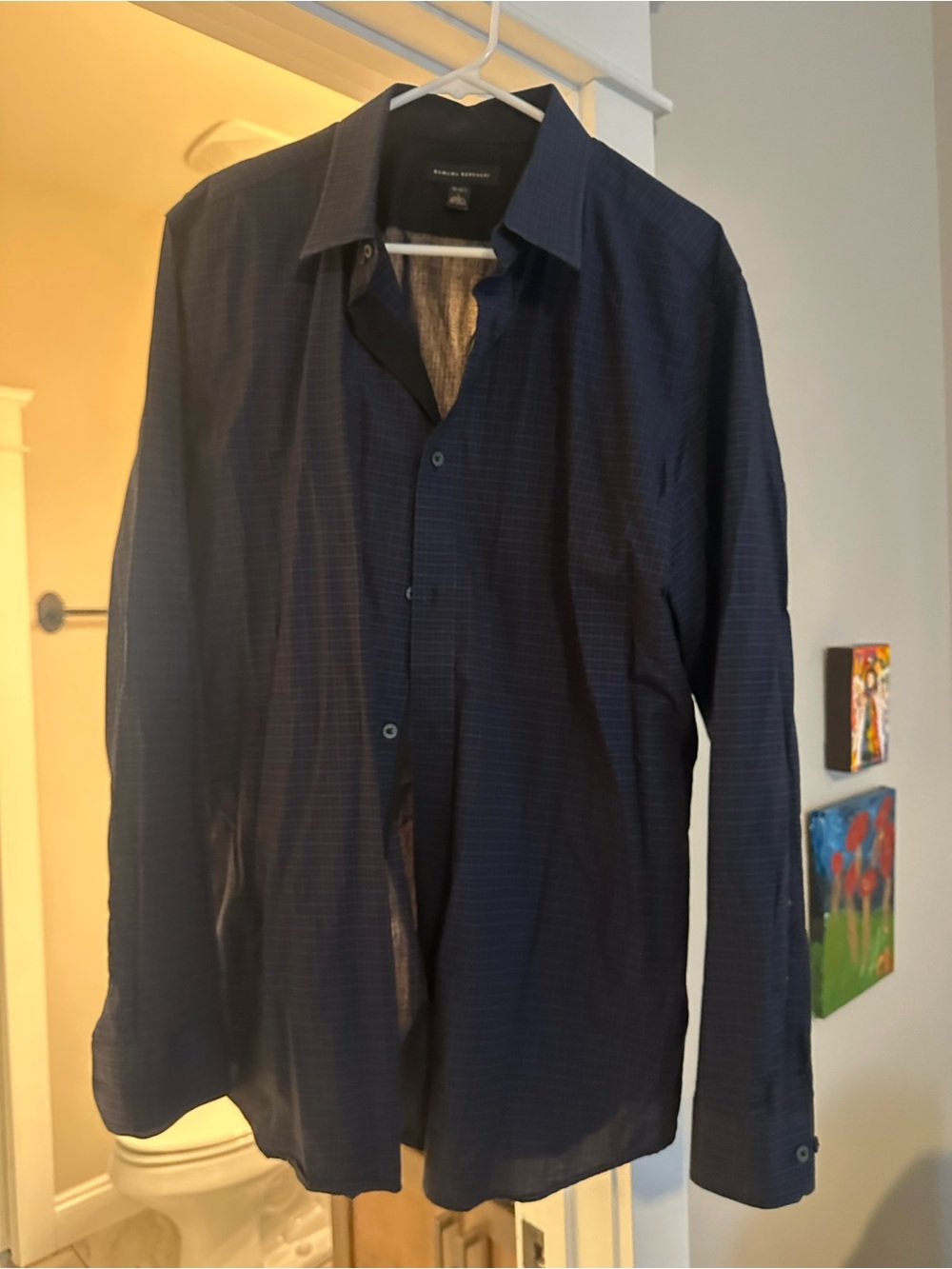 Banana Republic Men's Dark Navy Button-Up Dress Shirt